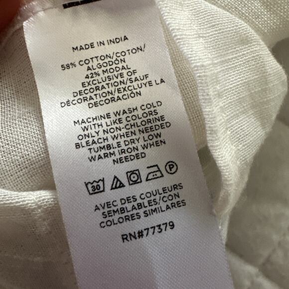 ANN TAYLOR Kimono Womens One Size White Blue Embroidered Shawl Bohemian - Picture 7 of 10